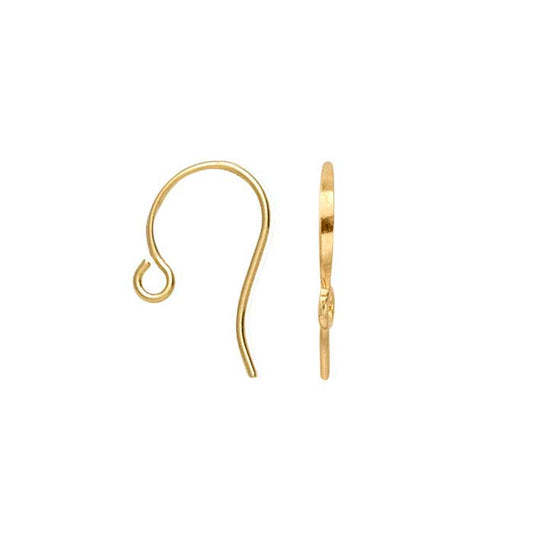 14/20 Yellow Gold-Filled Flattened Ear Wire with Loop