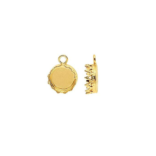 12/20 Geel Goud Gevuld 8mm Ronde Gallery Draad Cabochon Component Bevestiging