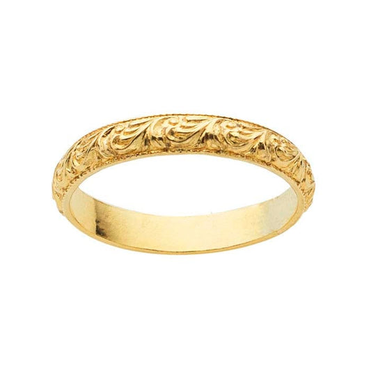 12/20 Yellow Gold-Filled Patterned Band