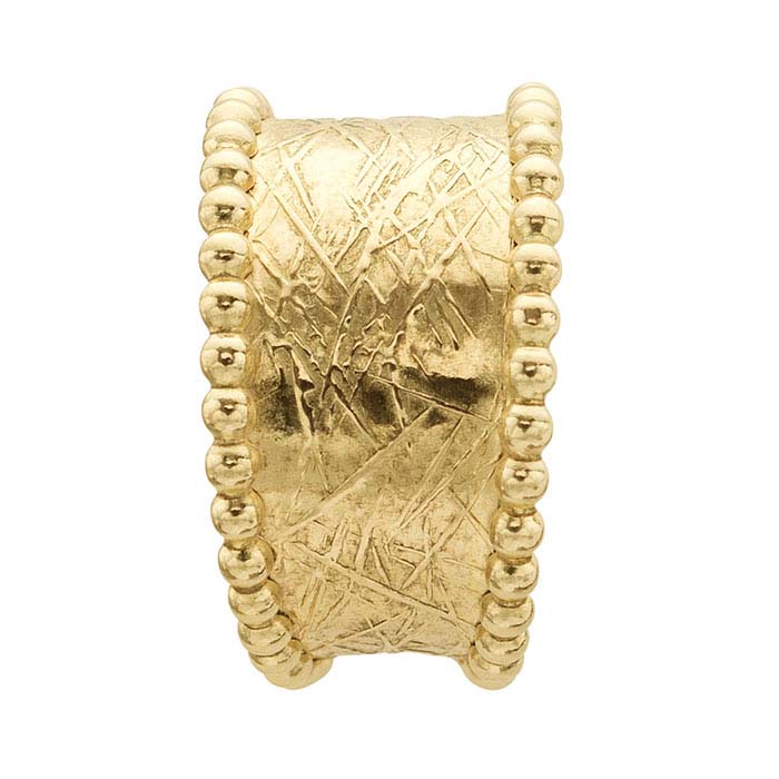 12/20 Yellow Gold-Filled Beaded Edge Textured Band
