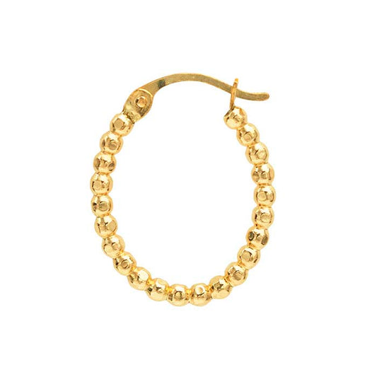 Orecchini a cerchio ovali con perline sfaccettate in oro giallo 12/20 gold-filled