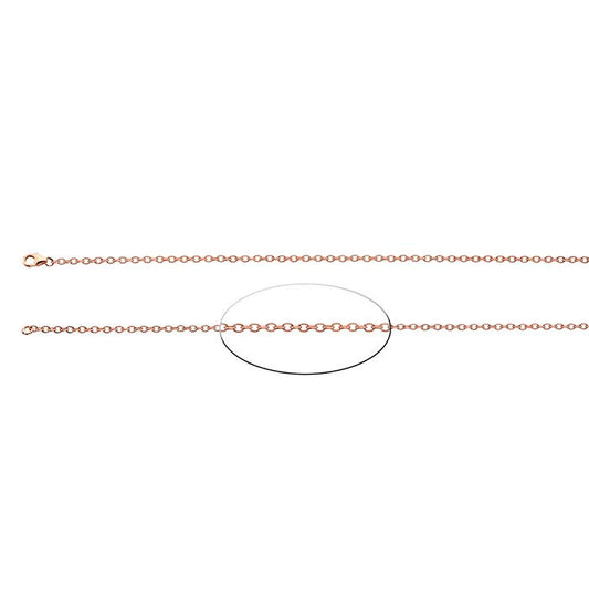 Kopparflashpläterad 2,4 mm oval kabelkedja, 6,1 m. rulle