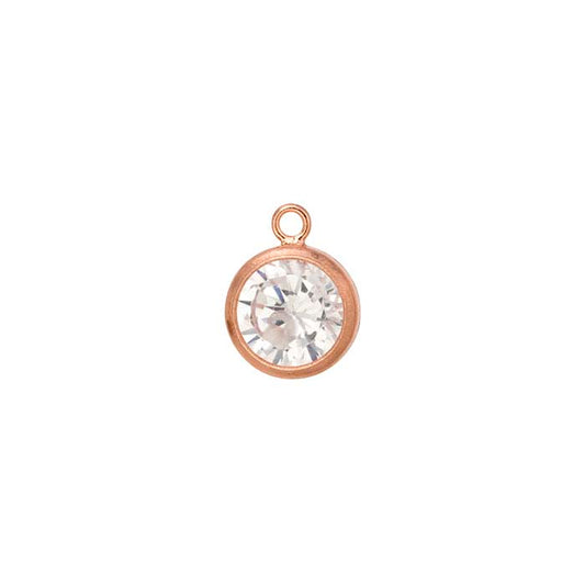 14/20 Rose Gold-Filled Round CZ-Set Component