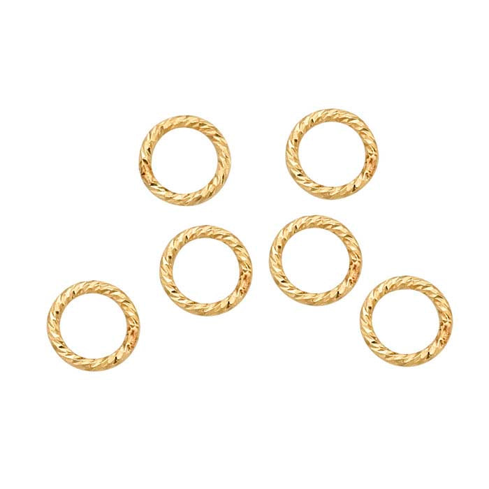 Anello Chiuso Rotondo Scintillante 3,5mm in Oro Giallo Riempito 14/20