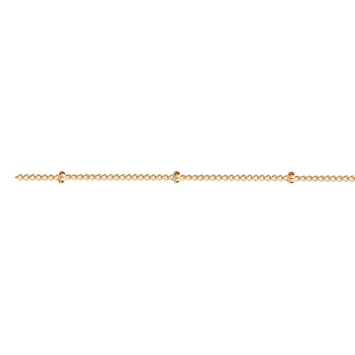 14/20 Yellow Gold-Filled 1mm Curb Chain with 1.8mm Beads
