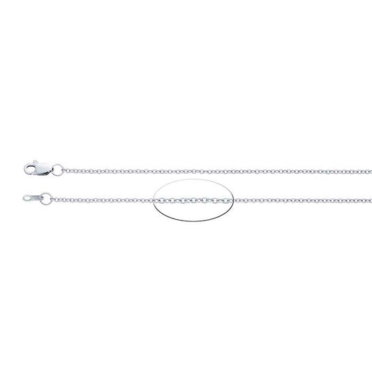 14K White Gold Oval Cable Chain