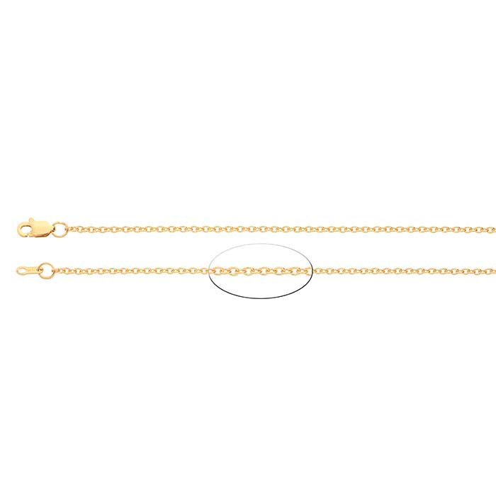 14K Yellow Gold Oval Cable Chain