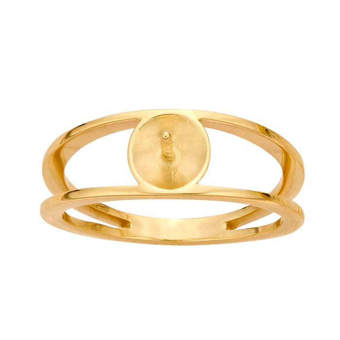 14K Yellow Gold Open Shank Pearl Ring Mounting