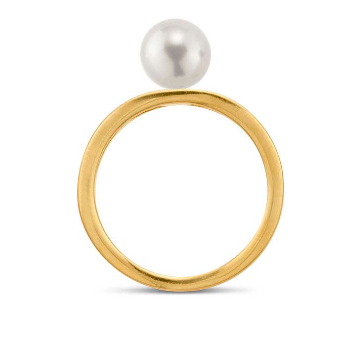 14K Yellow Gold Open Shank Pearl Ring Mounting