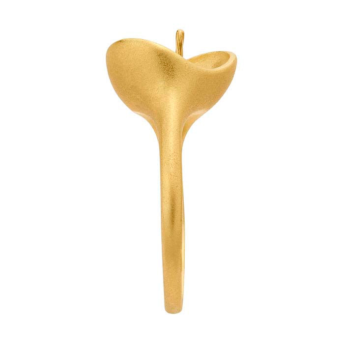 14K Yellow Gold Curved-Well Pearl Ring Mounting