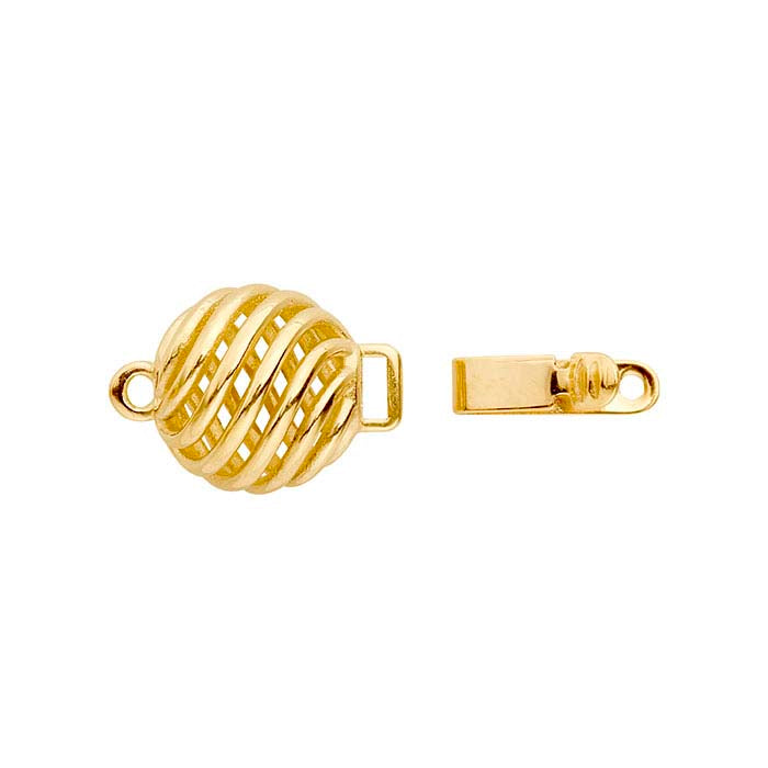 14K Yellow Gold Open Swirl Safety Clasp