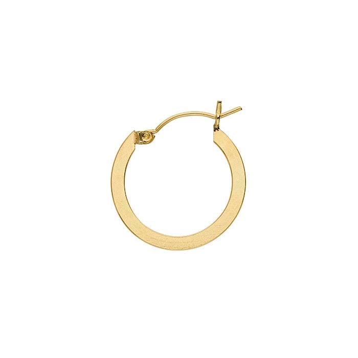 14/20 Yellow Gold-Filled Flat Round Hoop Earring