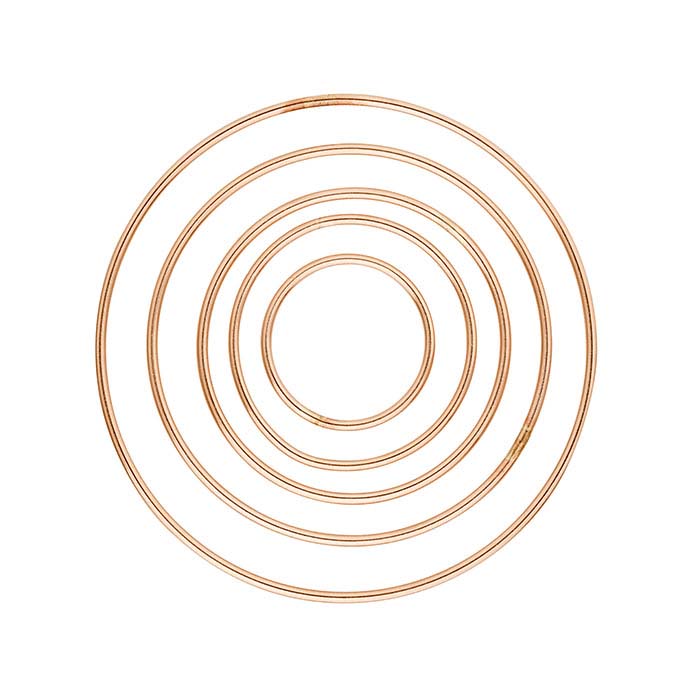 14/20 Roségoud Gevuld Gladde Concentische Ronde Componentenset