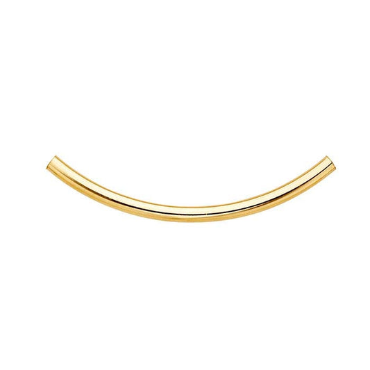 14/20 Yellow Gold-Filled 50 x 3mm Seamless Curved Tube Bead