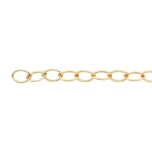 Bronze Yellow Gold-Plated 2.7mm Oval Cable Chain, 6.1 m. Spool