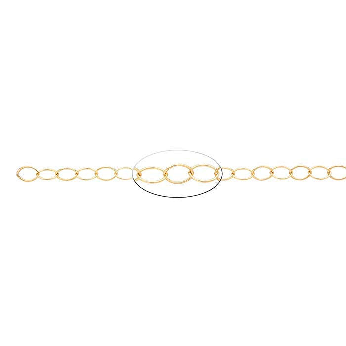 14K Yellow Gold Oval Cable Chain