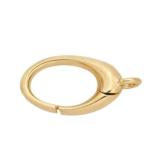 14K Yellow Gold 13 x 6.5mm Oval Push Clasp