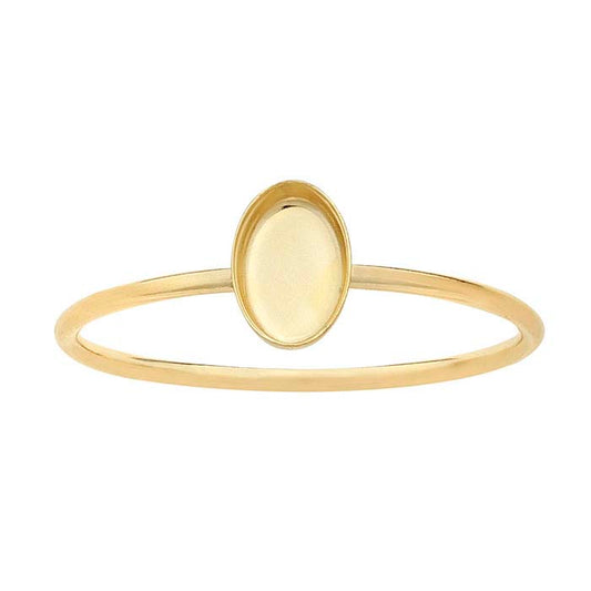 14/20 Yellow Gold-Filled Oval Cabochon Ring Mounting