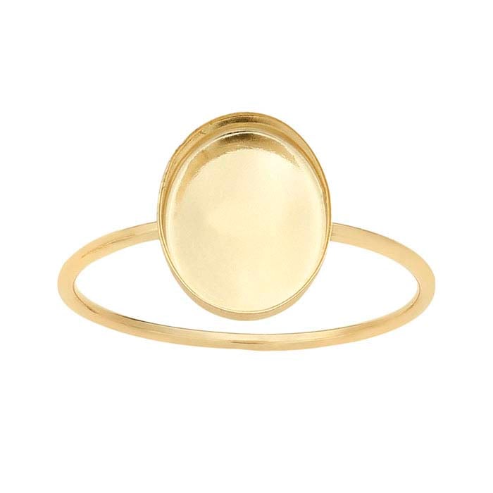 14/20 Yellow Gold-Filled Oval Cabochon Ring Mounting