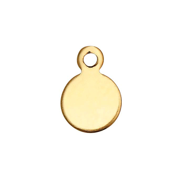 14/20 Oro Giallo Riempito Targhetta Rotonda 8,5 x 5,9mm, 0,51mm