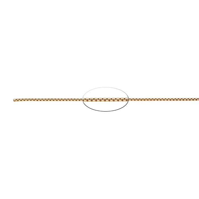 Brons 1,7 mm Rundad Boxkedja, 6,1 m. Spole
