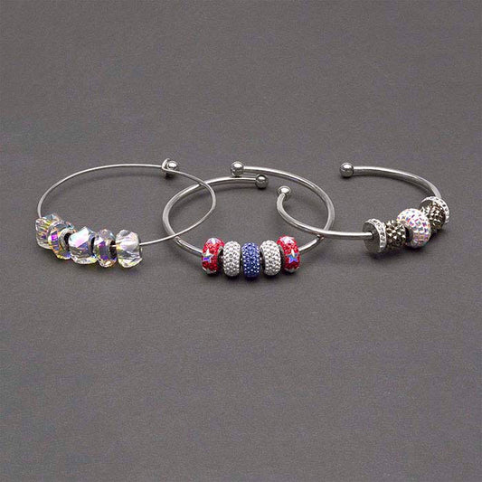 Rustfritt Stål Mansjettarmbånd med Gjengede Kuleender