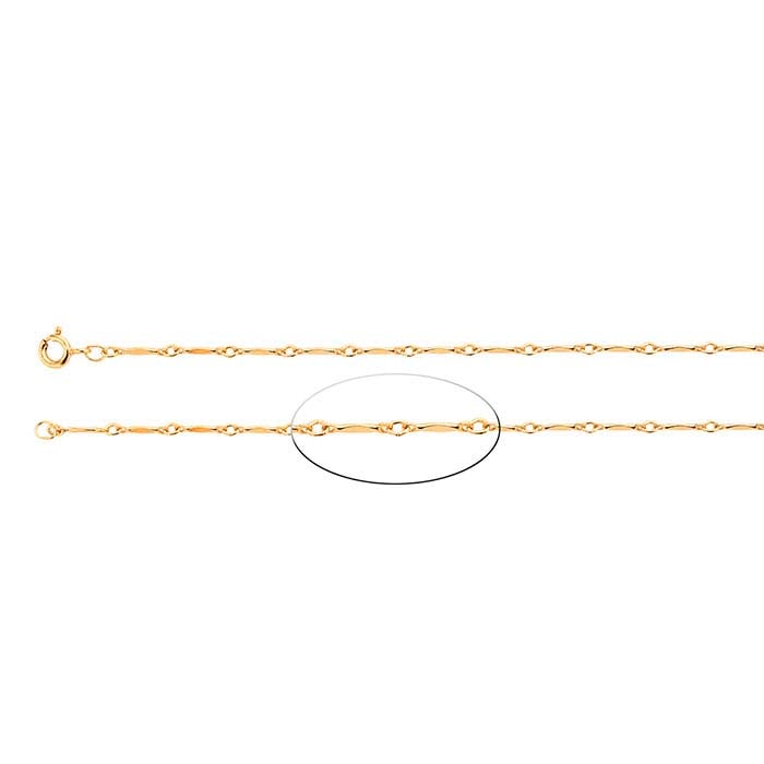 14/20 Yellow Gold-Filled Dapped Bar and Link Chain