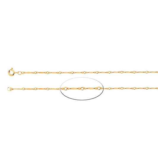 14/20 Yellow Gold-Filled Dapped Bar and Link Chain