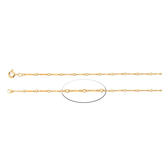 14/20 Yellow Gold-Filled Dapped Bar and Link Chain
