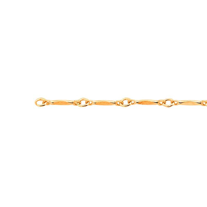 14/20 Yellow Gold-Filled Dapped Bar and Link Chain