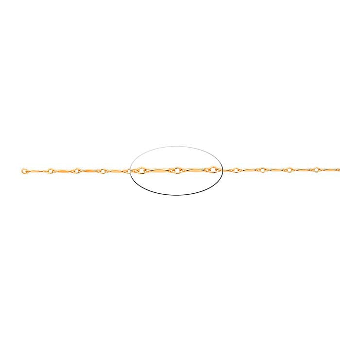14/20 Yellow Gold-Filled Dapped Bar and Link Chain