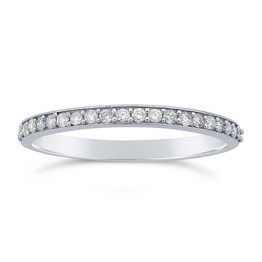 14K White Gold Diamond Wedding Band