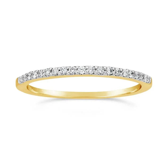 14K Yellow Gold Diamond-Set Wedding Band
