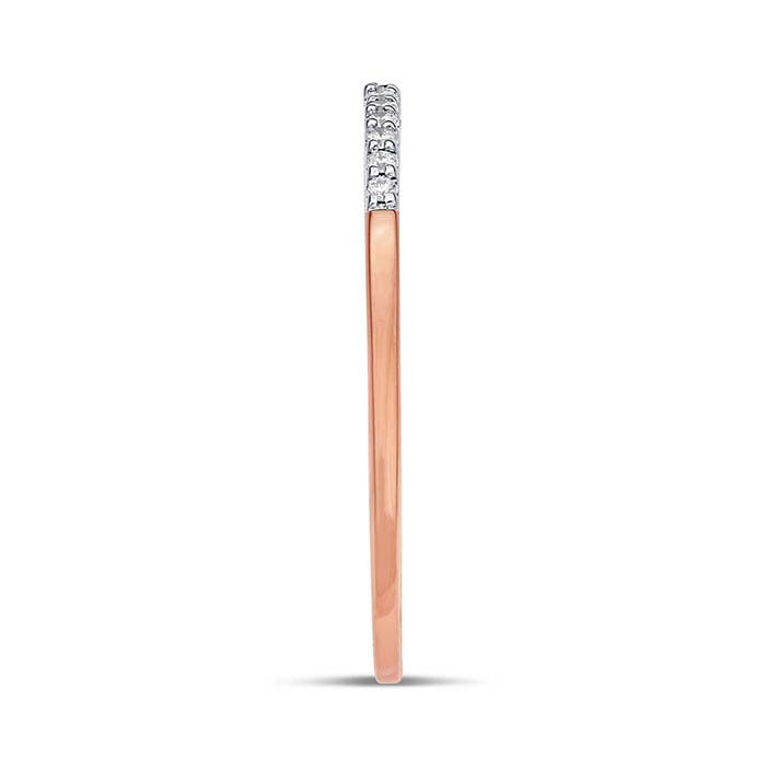 14K Rose Gold Diamond-Set Wedding Band