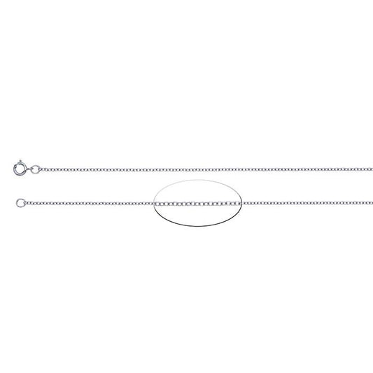 14K White Gold Oval Cable Chain