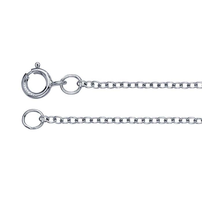 14K White Gold Oval Cable Chain