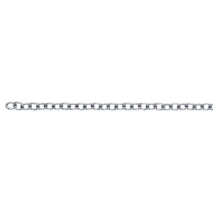 14K White Gold Oval Cable Chain