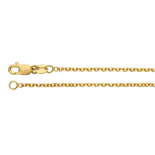 14 Karat Gelbgold, 1,5 mm, abgeschrägte ovale Ankerkette