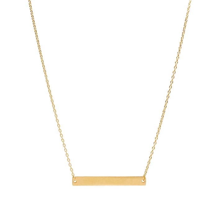 14K Yellow Gold Rectangle Bar Festoon Necklace
