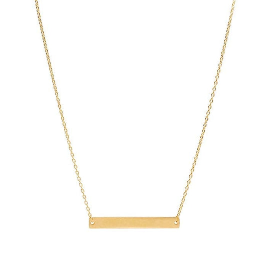 14K Yellow Gold Rectangle Bar Festoon Necklace