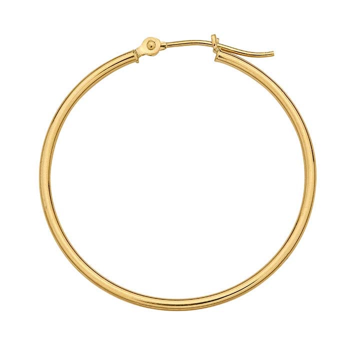 14K Yellow Gold 1.5mm Hoop Earring