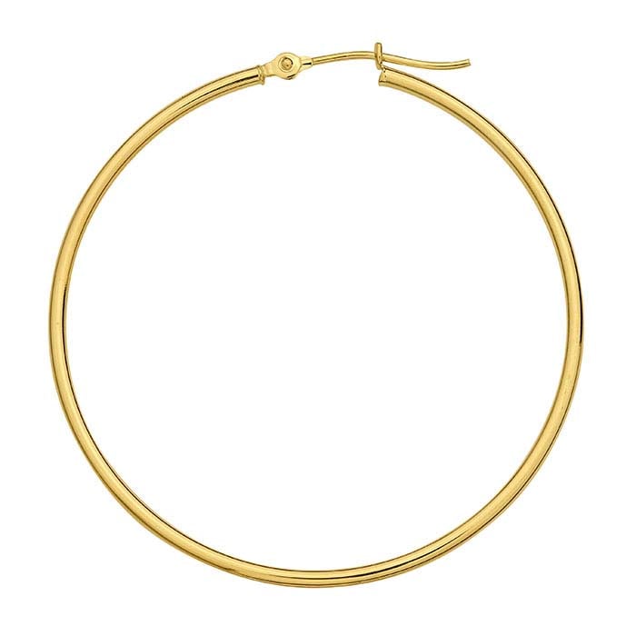 14K Yellow Gold 1.5mm Hoop Earring