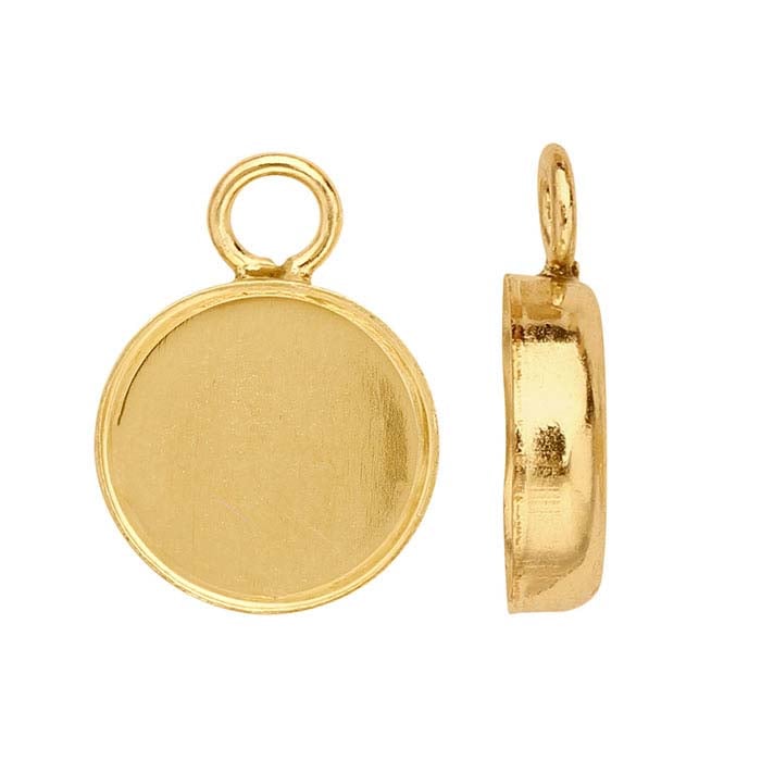 14/20 Yellow Gold-Filled Round Cabochon Component Mounting
