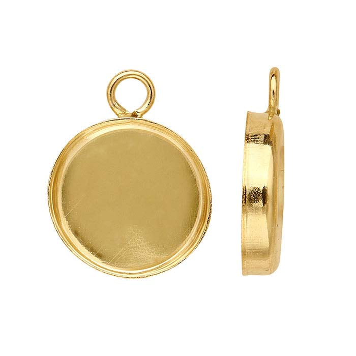 14/20 Yellow Gold-Filled Round Cabochon Component Mounting
