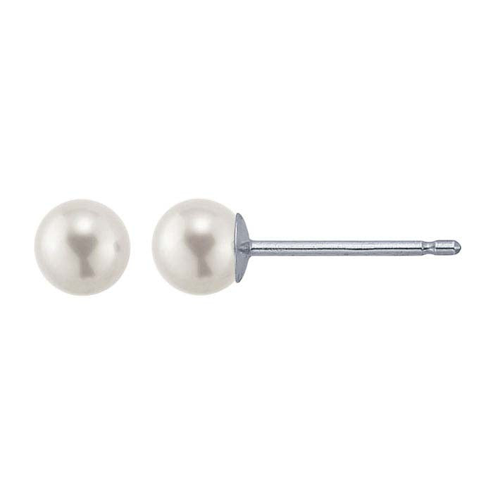 14K White Gold Pearl Post Earring Mounting