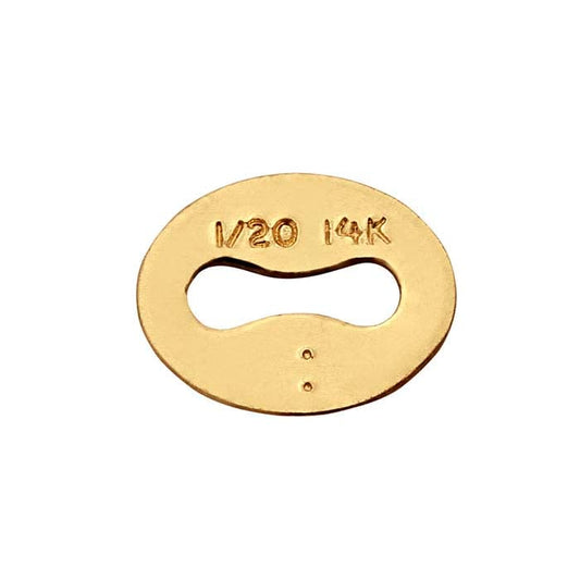 14/20 Yellow Gold-Filled 4.5 x 3.5mm Oval "1/20 14K" Tag, 0.25mm