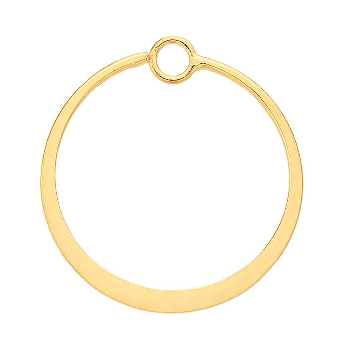14/20 Yellow Gold-Filled Flattened Circle Components with Ring