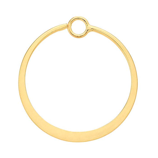 14/20 Yellow Gold-Filled Flattened Circle Components with Ring