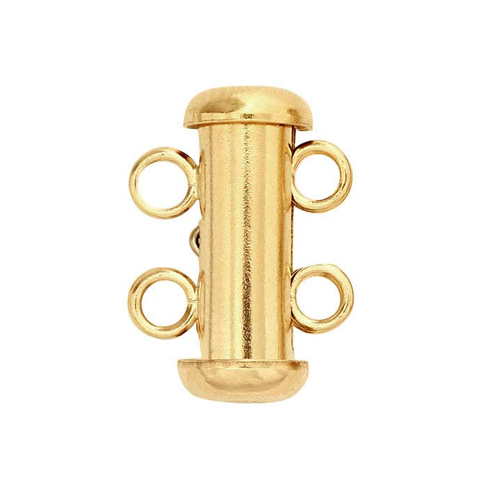 14/20 Yellow Gold-Filled Tension Tube Slide Clasp, Multi-Strand