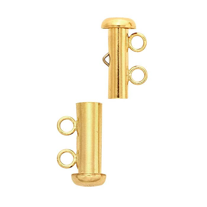 14/20 Yellow Gold-Filled Tension Tube Slide Clasp, Multi-Strand